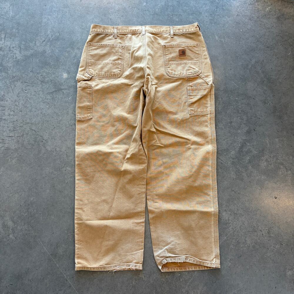 Vintage Y2k Carhartt Brown Workwear Carpenter Khaki Pants Men's 40x30